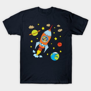 Space Rocket Spaceship Astronaut T-Shirt